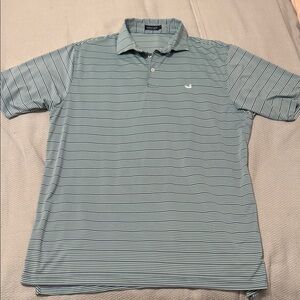 Southern Marsh Men's Polo Shirt - Blue and White Stripes